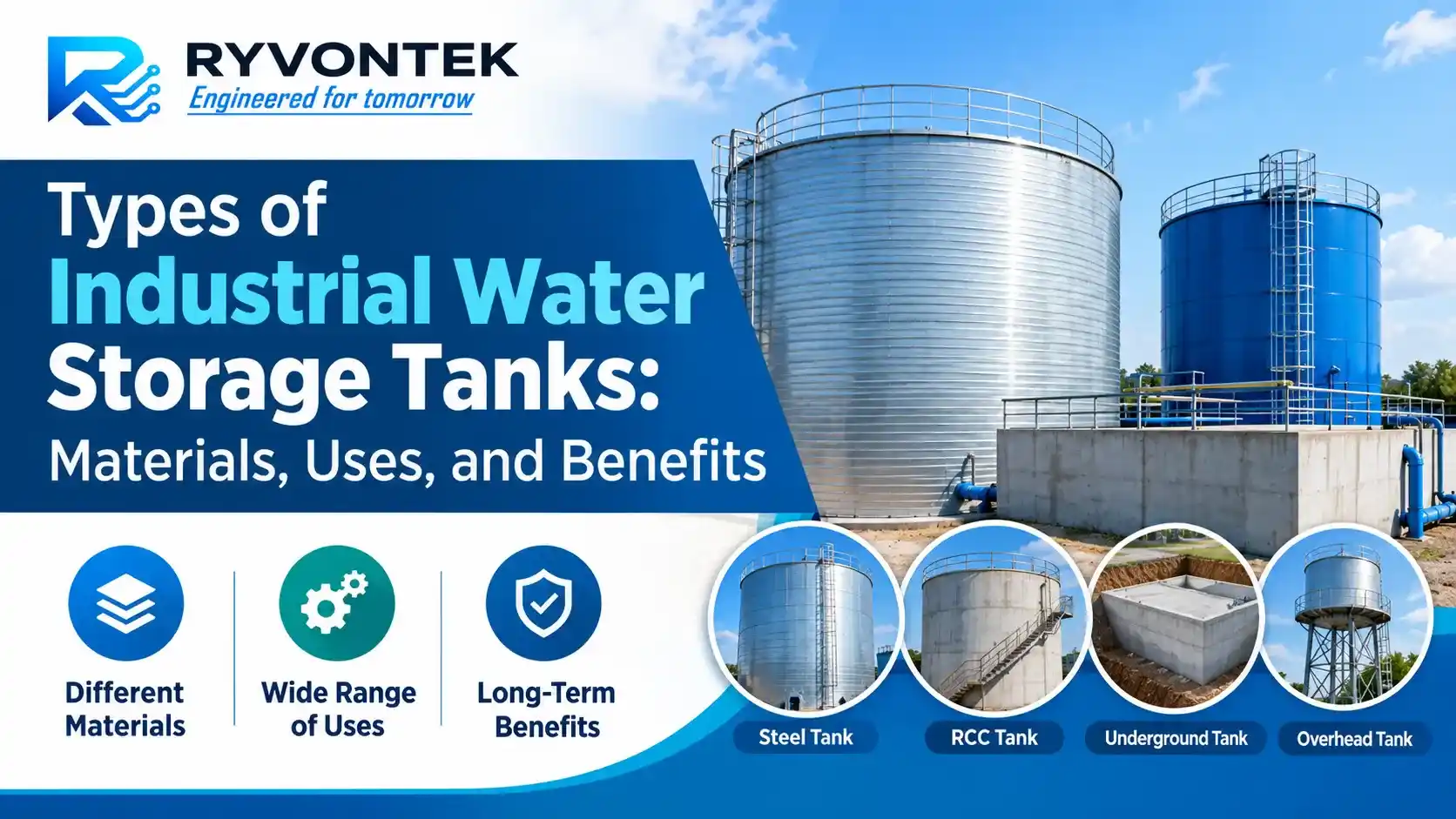 Read more about the article Types of Industrial Water Storage Tanks: Materials, Uses, and Benefits